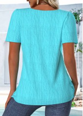 Cyan Short Sleeve Square Neck T Shirt | thumb picture 