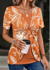 Orange Plants Print T Shirt | thumb picture 