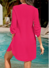 Hot Pink Color Button Cover Up | thumb picture 
