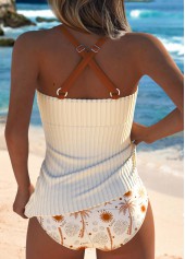 Plus Size Mid Waisted Criss Cross Tankini Set | thumb picture 