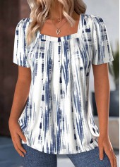 White Tie Dye Print Short Sleeve T Shirt