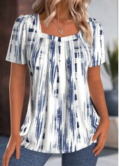 White Tie Dye Print Short Sleeve T Shirt | thumb picture 