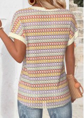 Multi Color Short Sleeve Hollowedout T Shirt | thumb picture 