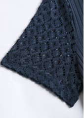 Plus Size Navy Lace Short Sleeve T Shirt | thumb picture 