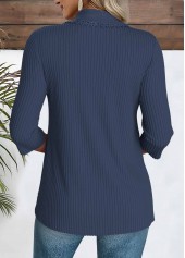 Blue Floral Print 3/4 Sleeve Fake Two Piece Twinset | thumb picture 