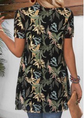 Green Leaf Print Short Sleeve Light Cardigan | thumb picture 