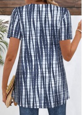 Plus Size Navy Patchwork Fake Two Piece Twinset | thumb picture 