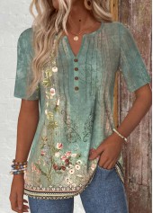 Plus Size Sage Green Tuck Stitch T Shirt