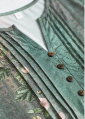 Plus Size Sage Green Tuck Stitch T Shirt | thumb picture 