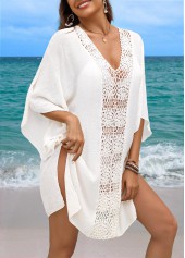 V Neck Breathable White Cover Up | thumb picture 