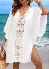 V Neck Breathable White Cover Up | thumb picture 