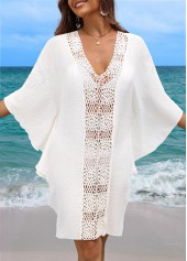 V Neck Breathable White Cover Up | thumb picture 