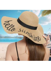 Light Camel Letter Print Visor Hat