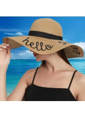 Light Camel Letter Print Visor Hat | thumb picture 