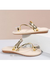 Golden Toe Post Falt Flip Flops | thumb picture 