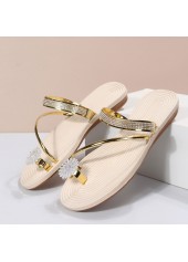 Golden Toe Post Falt Flip Flops | thumb picture 