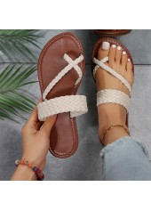 Beige Toe Post Falt Flip Flops