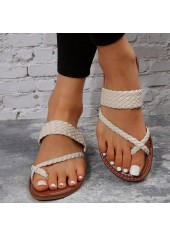 Beige Toe Post Falt Flip Flops | thumb picture 