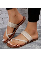 Beige Toe Post Falt Flip Flops | thumb picture 