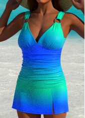 High Waisted Ombre Blue Tankini Set | thumb picture 