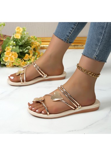 women clothes image of Golden Toe Post Falt Sliders Slippers