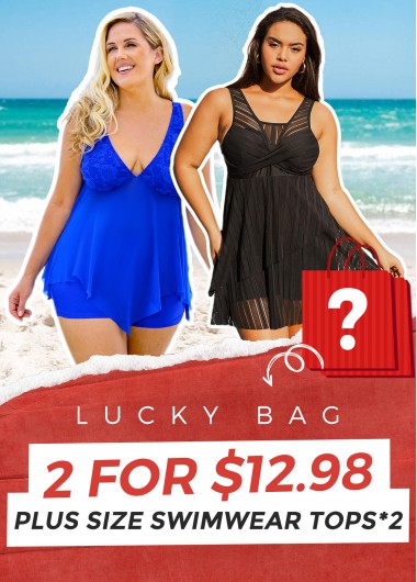 Lucky Bag-Random Color Plus Size Swimwear Tops-2 Pieces
