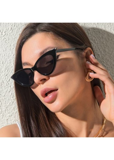 women clothes image of Black Color Cat Eye Plastic Sunglasses