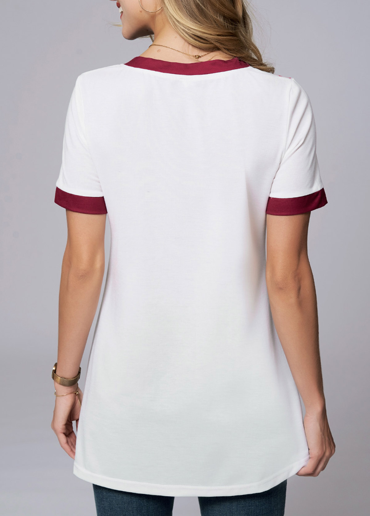 Tribal Print Round Neck Short Sleeve T Shirt | picture 