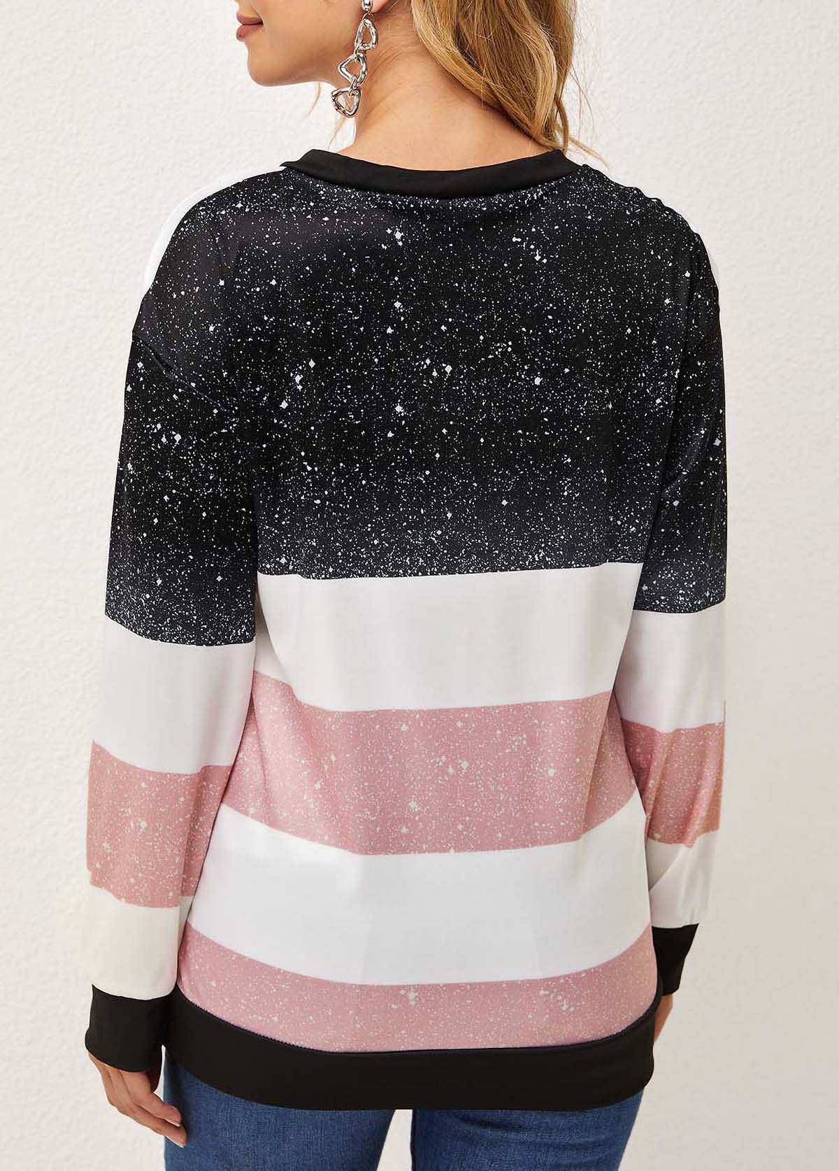 Long Sleeve Quarter Zip Contrast T Shirt | picture 