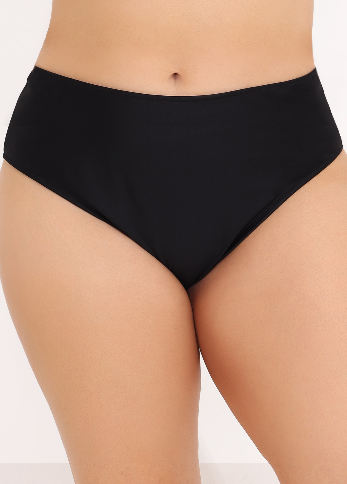 Plus Size Black High Waisted Swimwear Panty | picture 