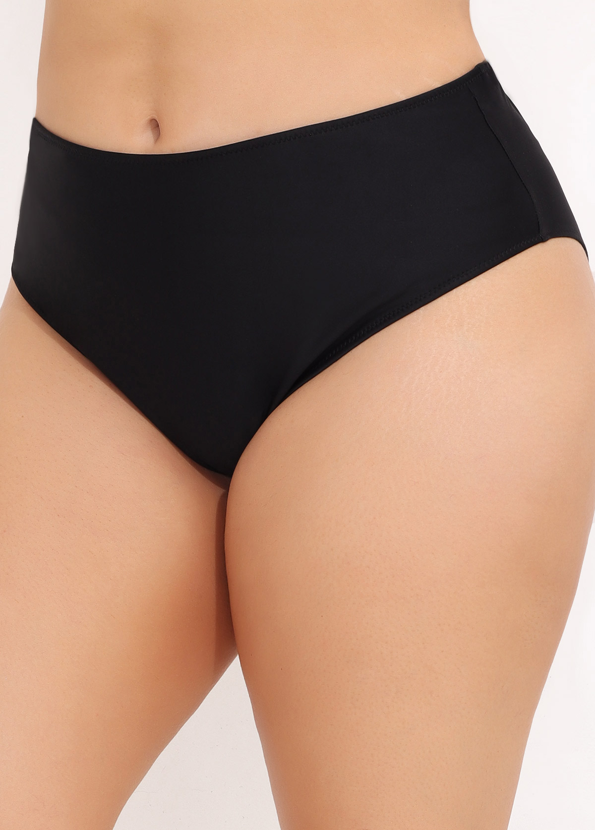 Plus Size Black High Waisted Swimwear Panty | picture 