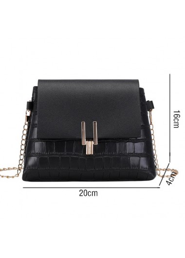 Black Pushlock Chains Design Shoulder Bag | picture 