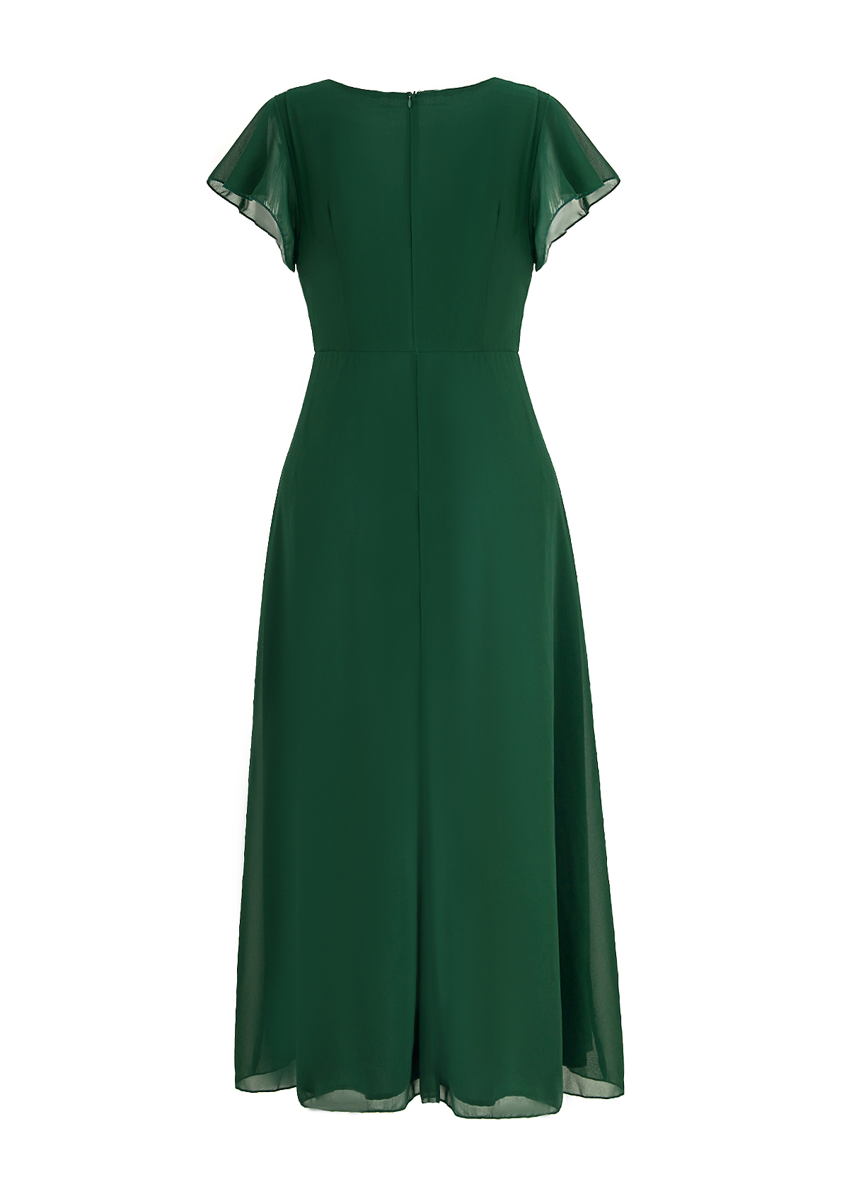 Blackish Green Twist High Low Short Sleeve Dress | picture 