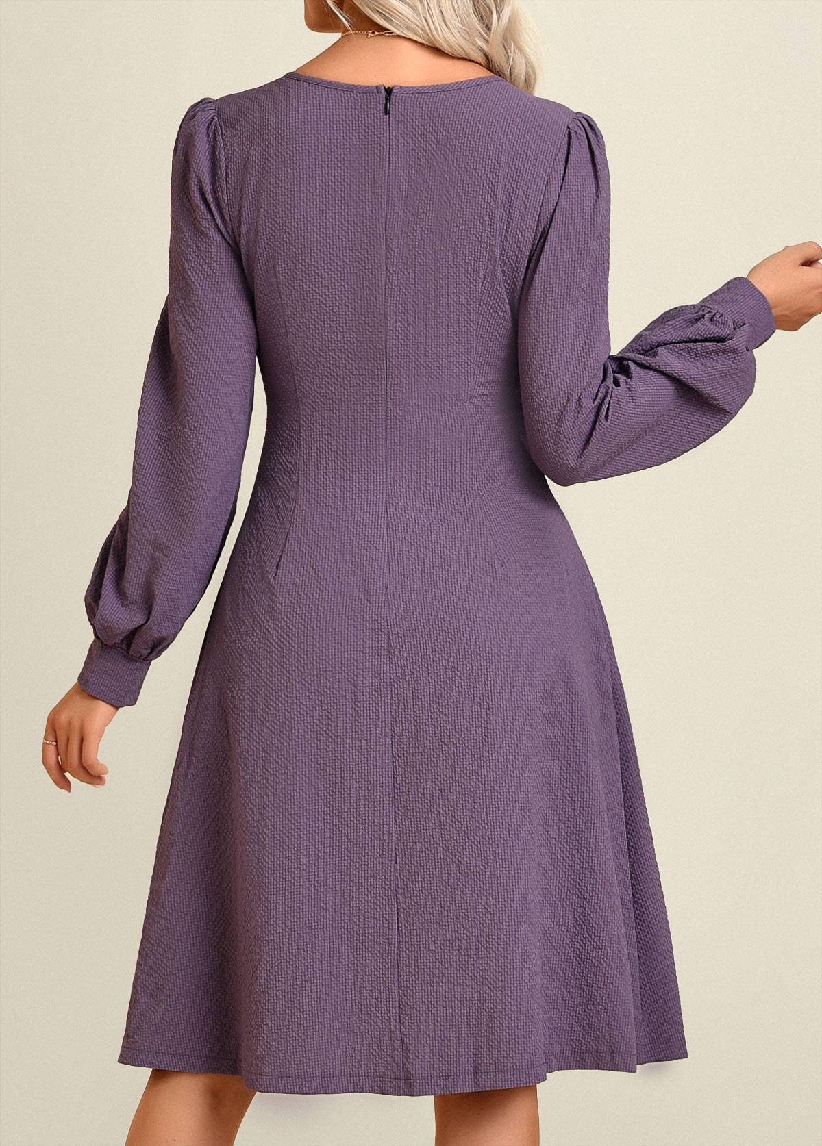 Dusty Purple Split Long Sleeve Dress | picture 