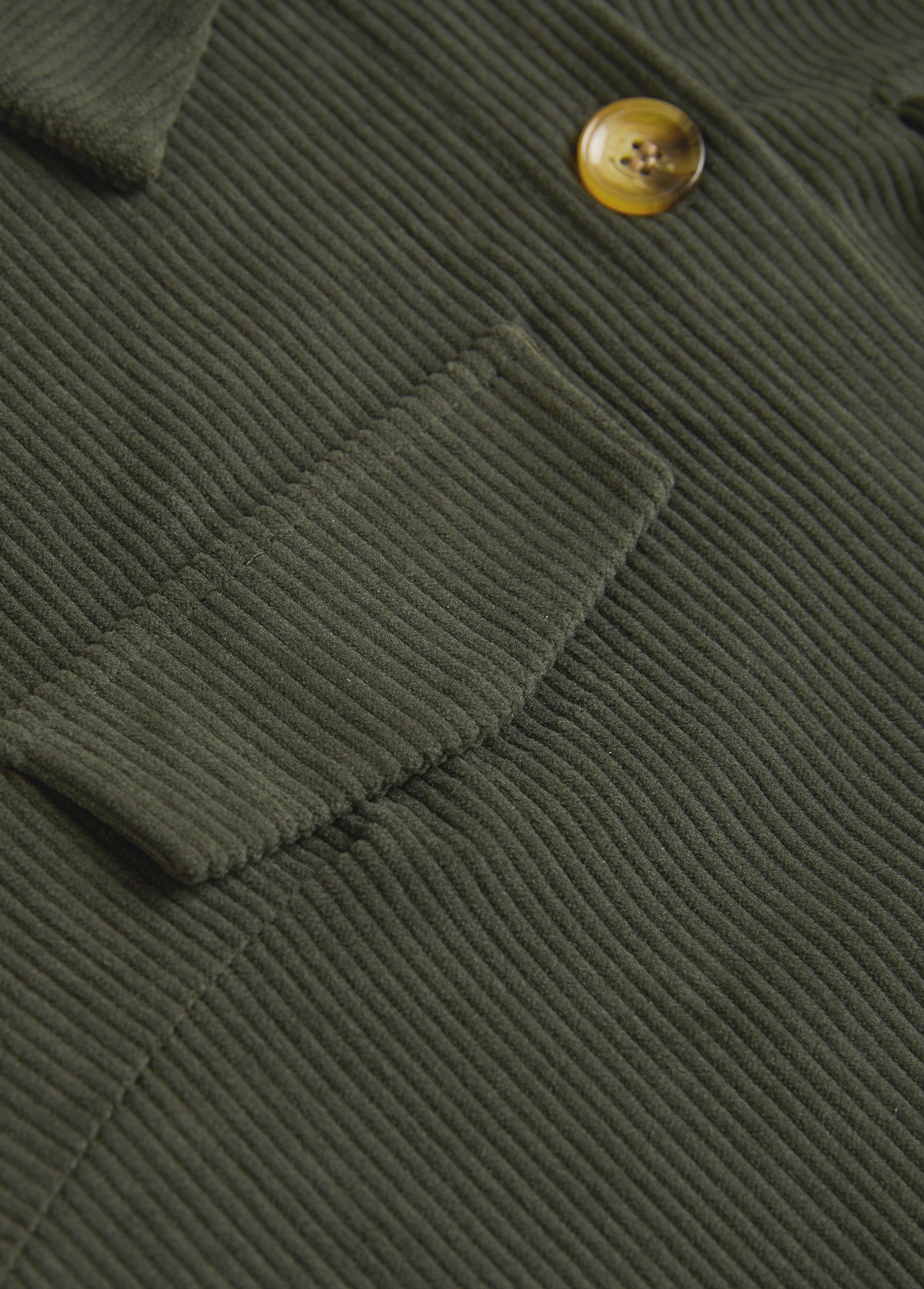 Plus Size Olive Green Patchwork Sleeveless Corduroy Waistcoat | picture 