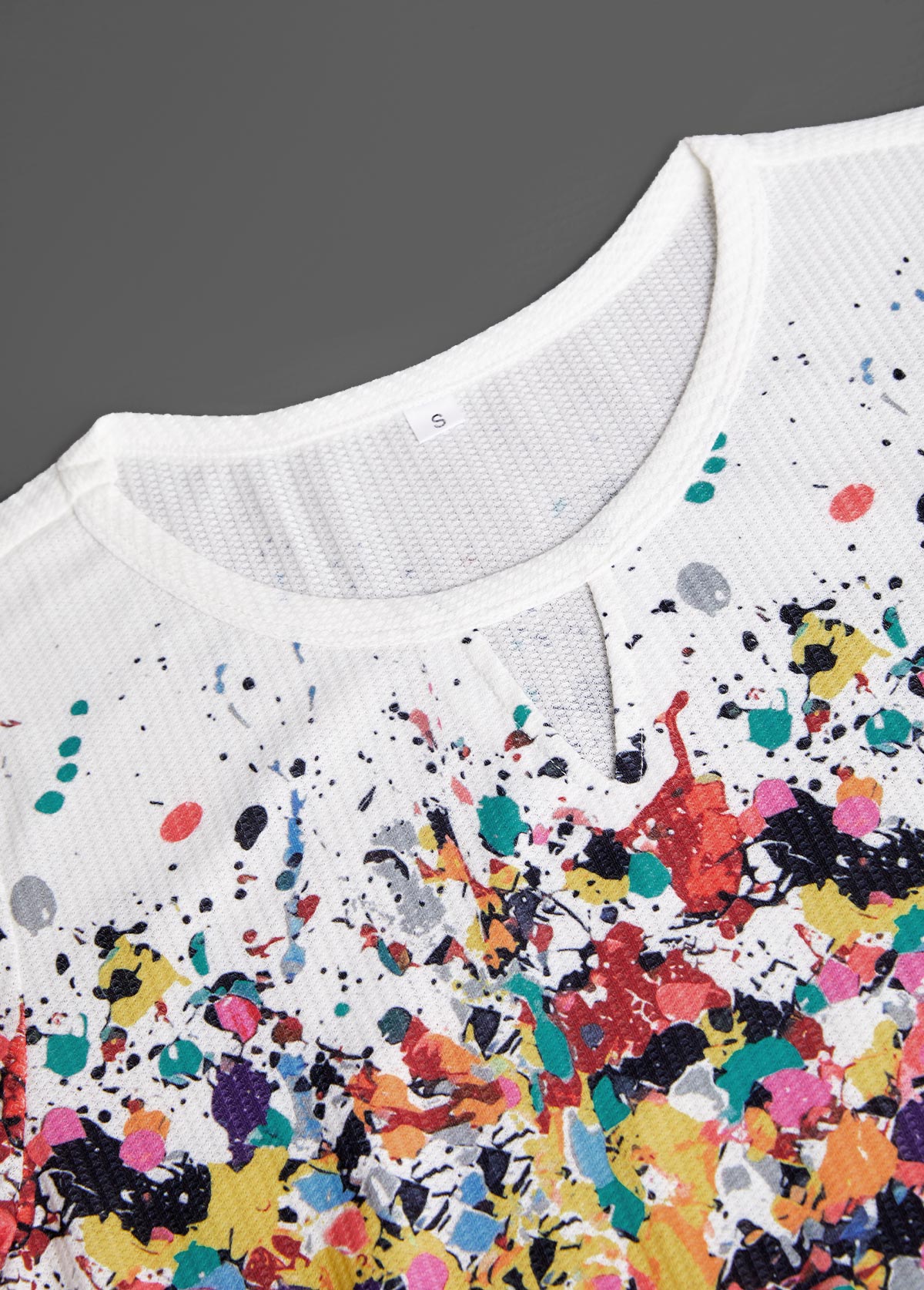 White Cut Out Ombre Long Sleeve T Shirt | picture 