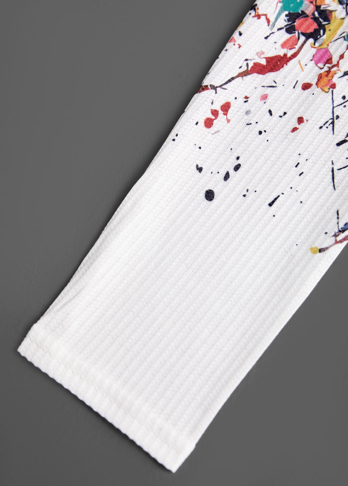 White Cut Out Ombre Long Sleeve T Shirt | picture 