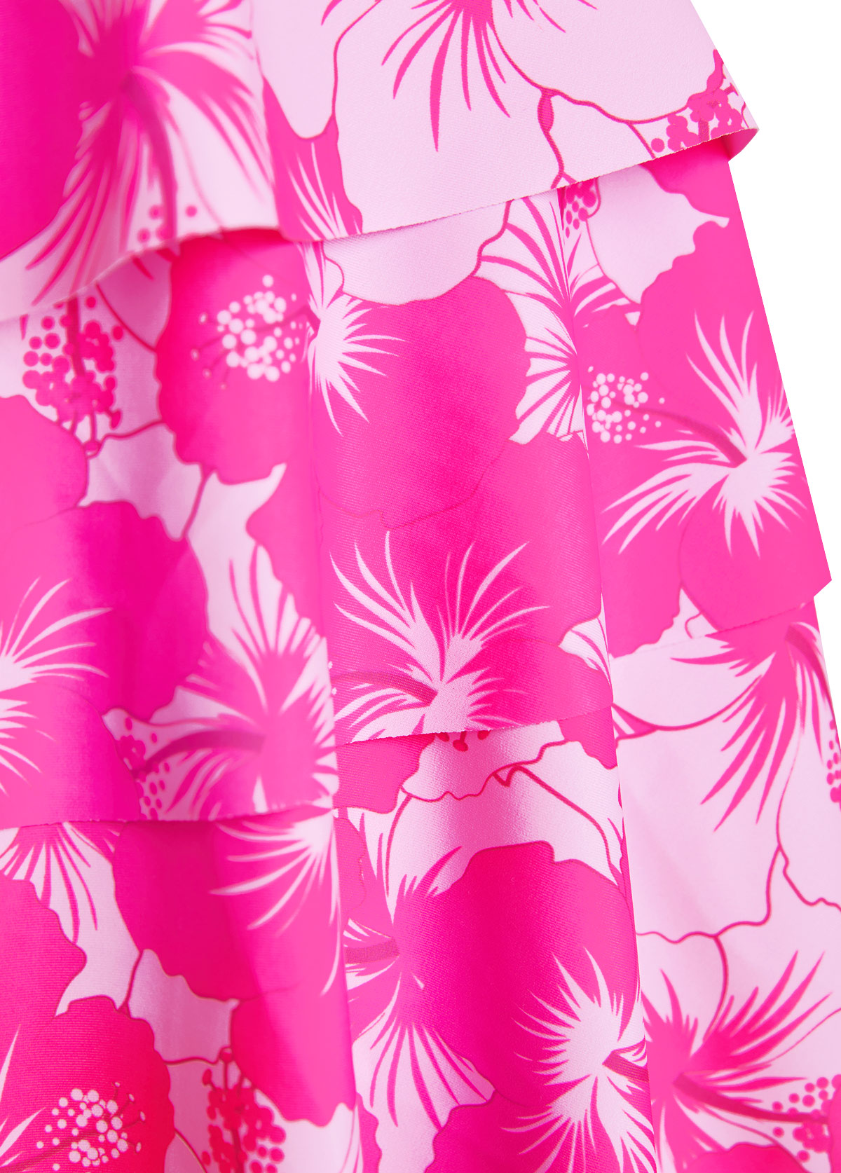 Patchwork Floral Print Hot Pink Tankini Set | picture 