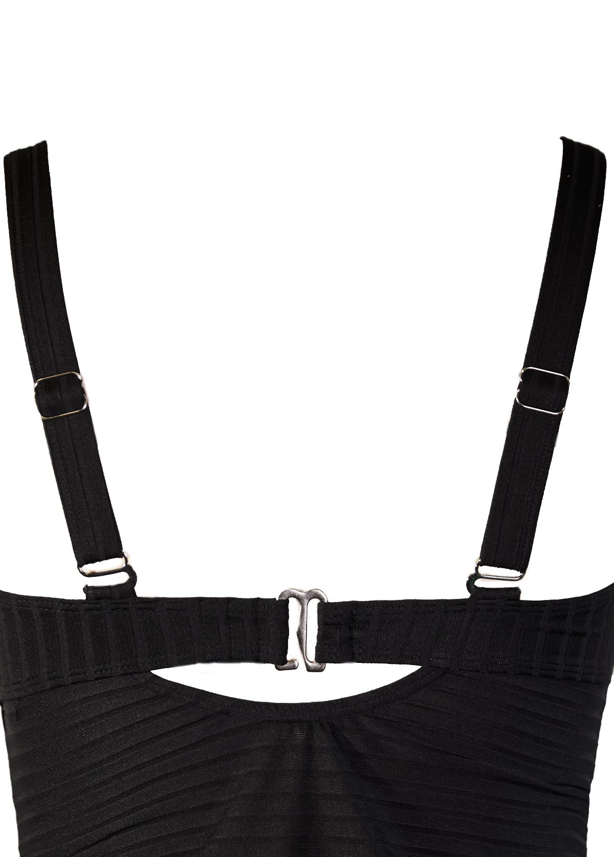 Square Neck Ruched Black Tankini Set | picture 