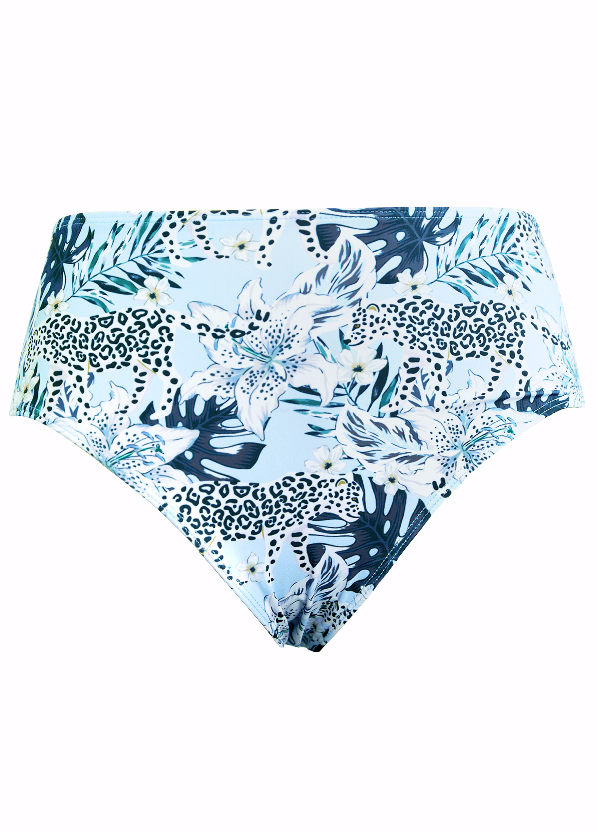 Cut Out Mid Waisted Tropical Plants Print Tankini Set | picture 