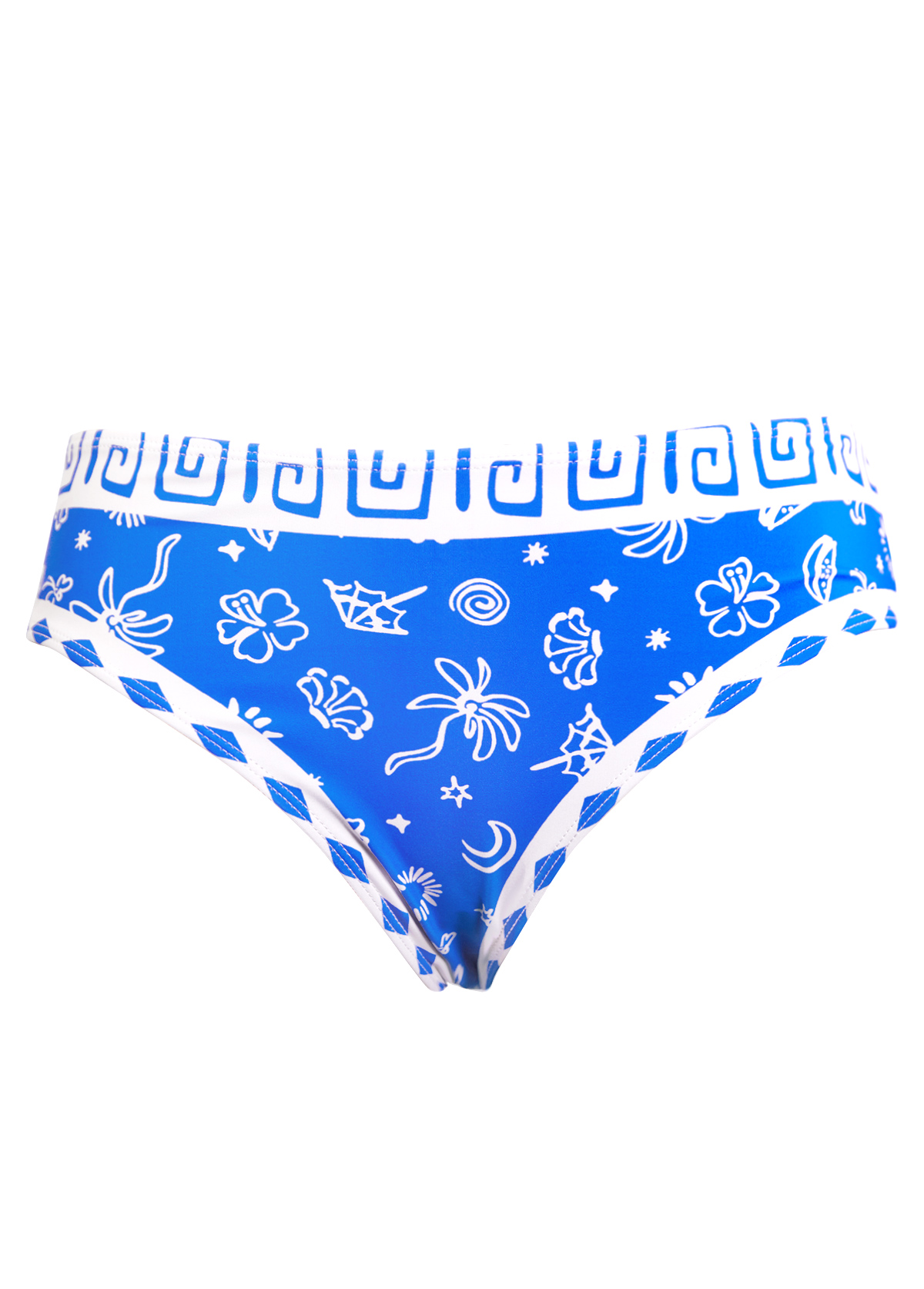 Cut Out Mid Waisted Floral Print Blue Tankini Set | picture 