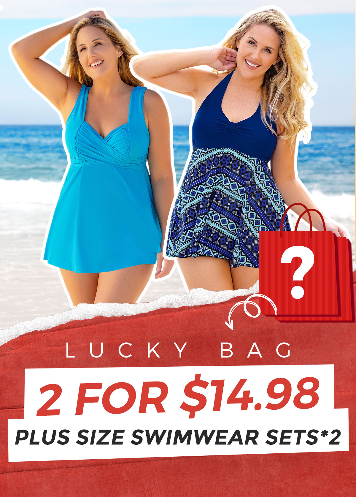 Lucky Bag-Random Color Plus Size Swimwear Sets-2 Pieces | picture 