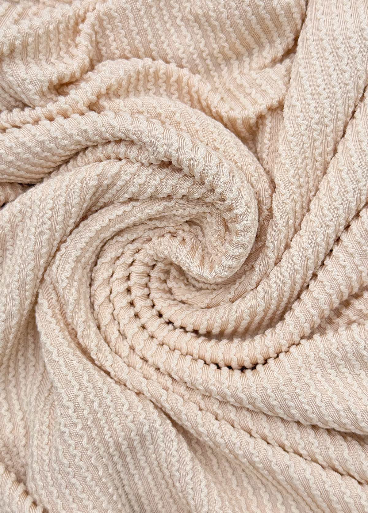 Beige Short Sleeve Split Neck T Shirt | picture 