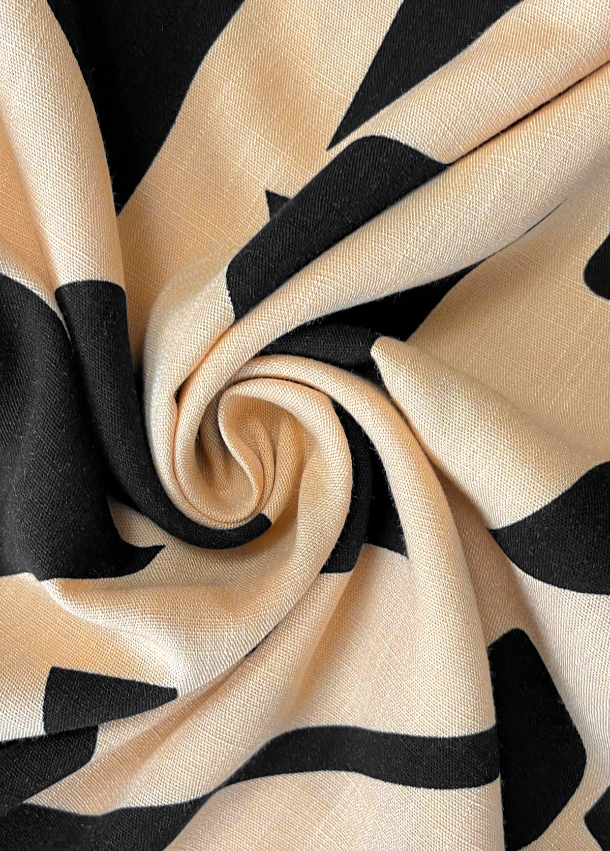 Light Camel Geometric Print Wide Leg Elastic Waist Pants | picture 