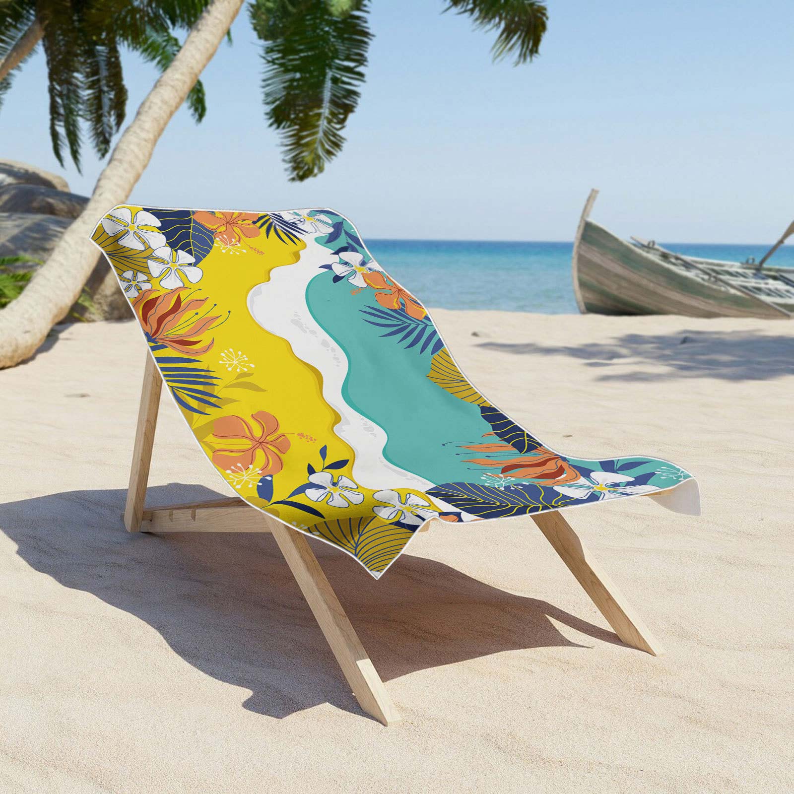 Multi Color Plants Print Beach Blanket | picture 