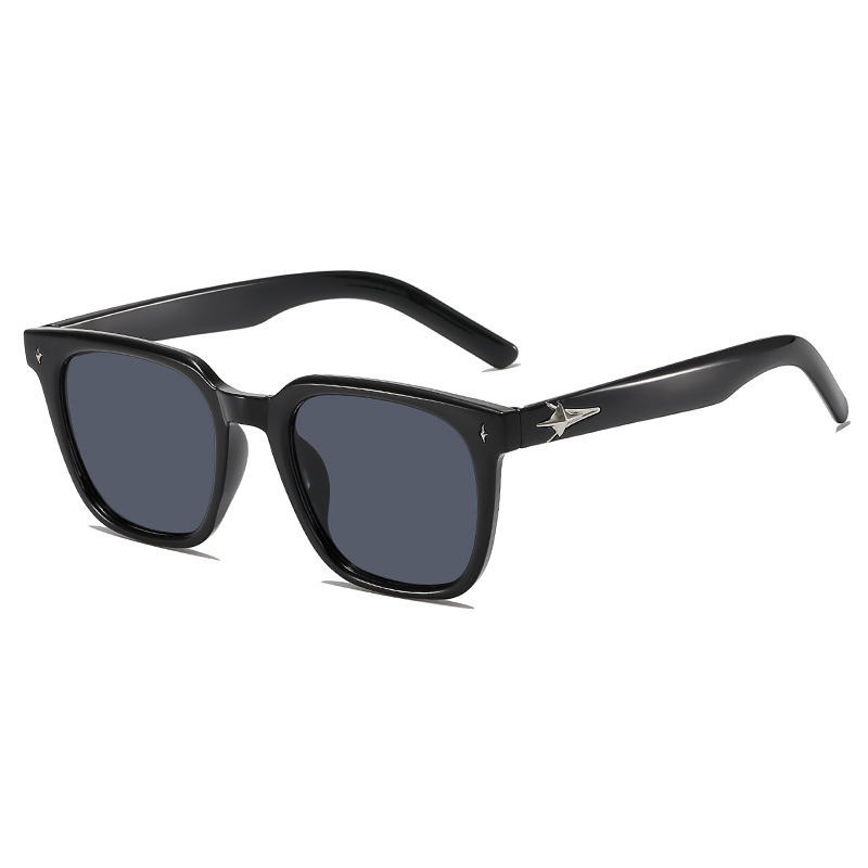 Black Plastic Star Design Square Sunglasses | picture 