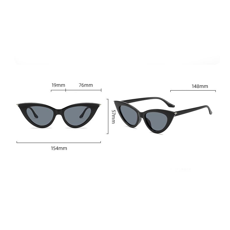 Black Color Cat Eye Plastic Sunglasses | picture 