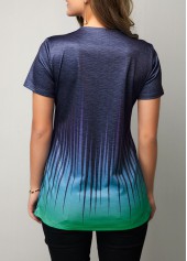 Dazzle Color Cutout Neckline Short Sleeve T Shirt | thumb picture 