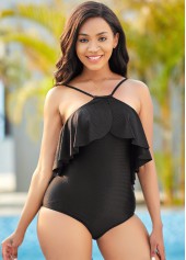 Tie Back Ruffle Overlay One Piece Swimwear | thumb picture 