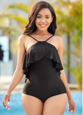 Tie Back Ruffle Overlay One Piece Swimwear | thumb picture 